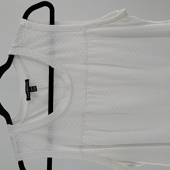 Lane Bryant White Dotted Swiss Tiered Tank Top - Picture 3 of 11